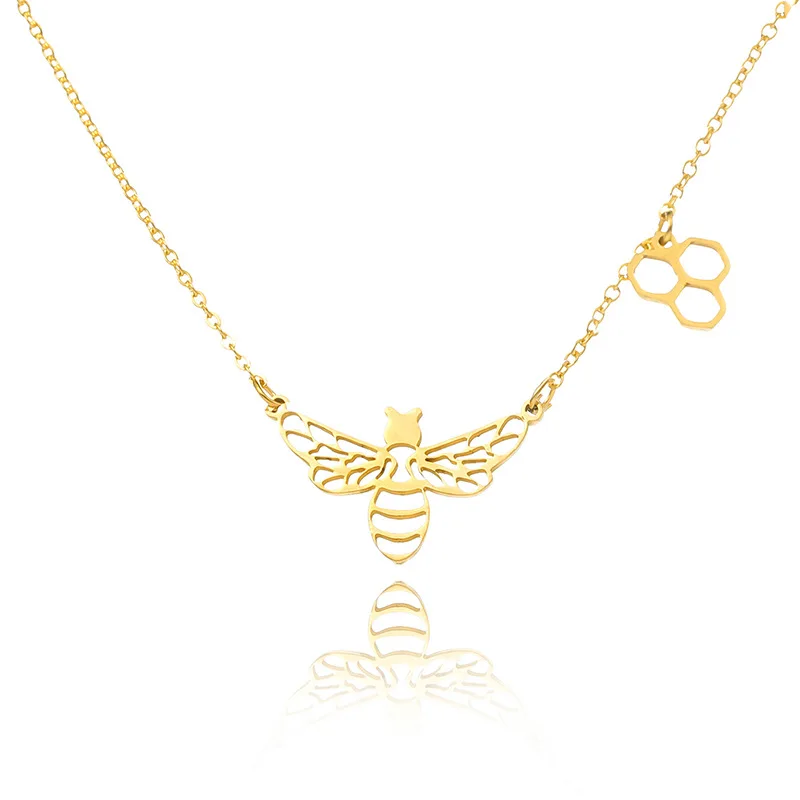 Новинка 2020 кулон в виде пчелы Женское Ожерелье креативный женский соты из