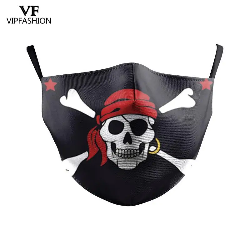 VIP модное взрослых печать маска для лица с принтом черепа pm2.5 пылезащитный