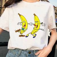 2022 new banana print t shirt women harajuku spoof personality loose top tee funny women short sleeve t shirt