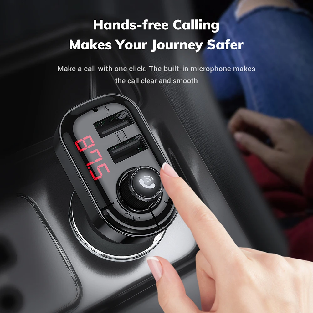 Автомобильный Bluetooth 5 0 FM передатчик беспроводная гарнитура аудио приемник