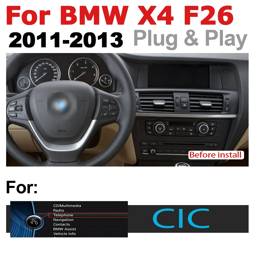 Автомагнитола 2 Din с GPS и Android-навигацией для BMW X4 F26 2011 ~ 2013 CIC AUX Стерео Мультимедиа