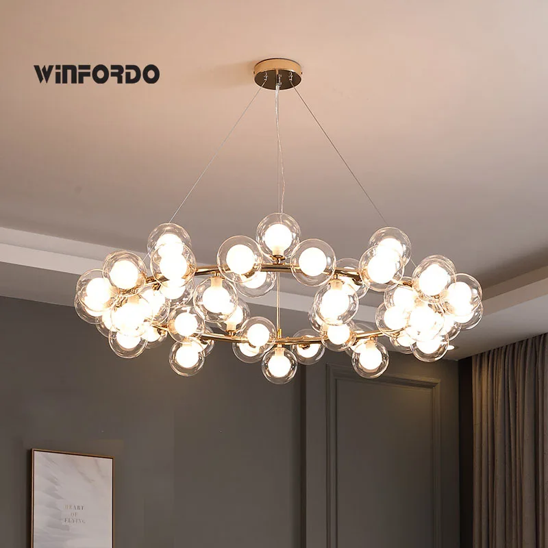 Lámpara LED colgante para sala de estar y comedor, candelabro de burbujas de 2022 Led, con G4, 110V-220V, windo