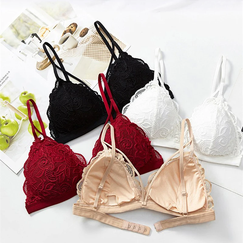

Women Lace Bra No Steel Ring Beauty Back Wrapped Chest Soft Brassiere Underwear