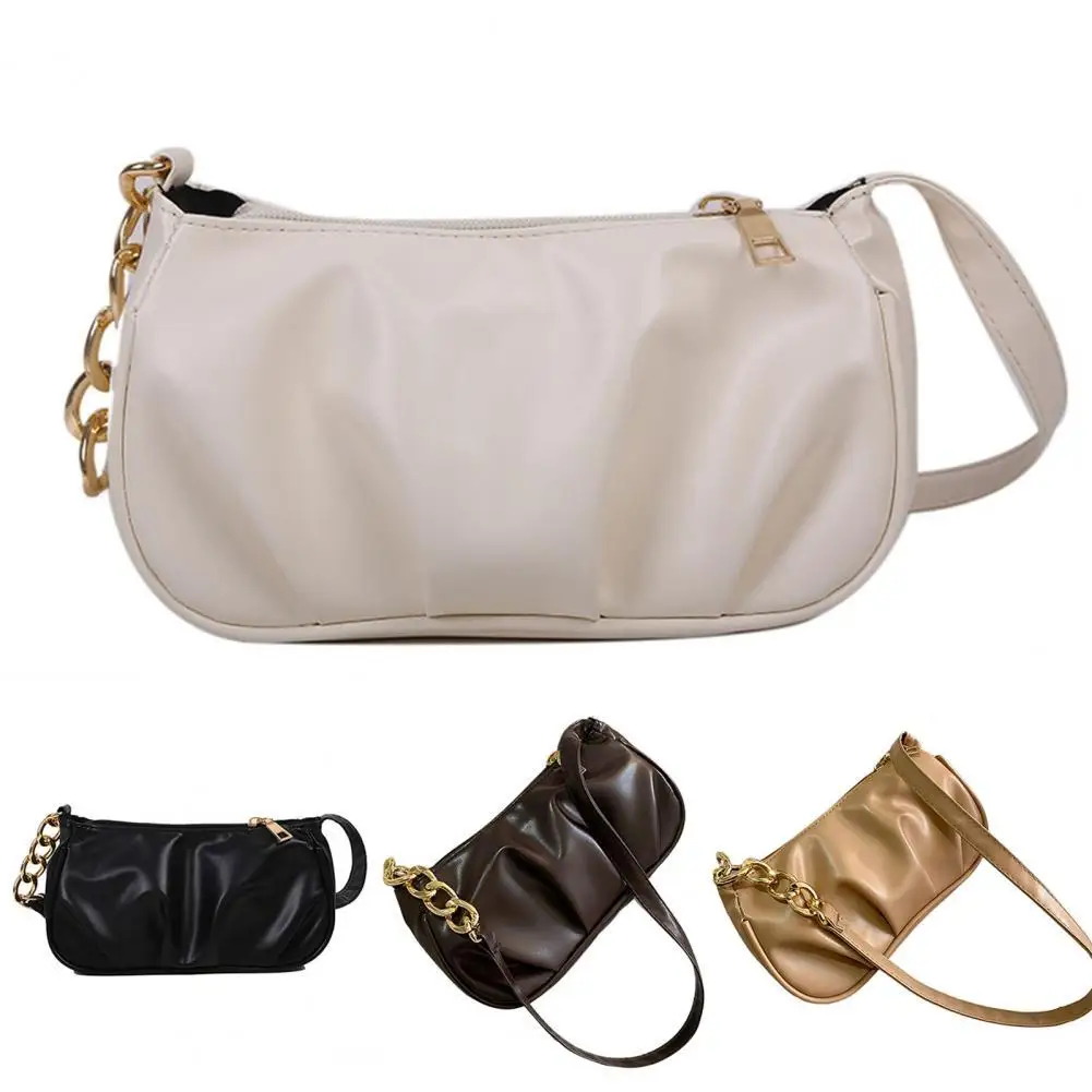 

Women Shoulder Bag Exquisite Solid Color Zipper Closure Women Underarm Purse lovely underarm Shoulder Bag Fashion Accessories