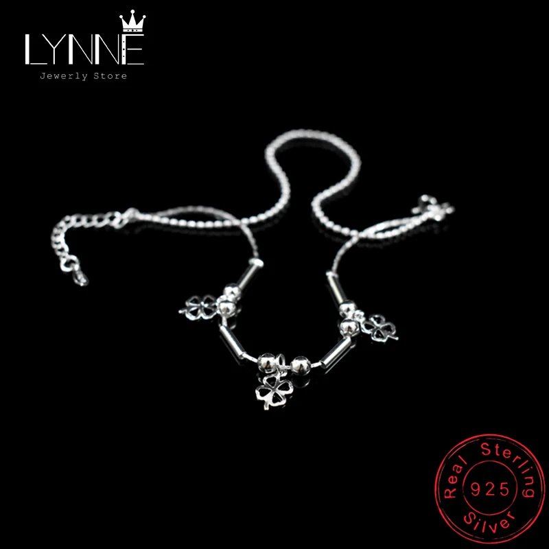 Женский двухслойный браслет из серебра 925 пробы с маленьким шариком | Украшения и