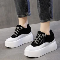 punk goth oxfords womens cow leather ankle boots platform wedge zip fashion sneakers round toe military oxfords high heels