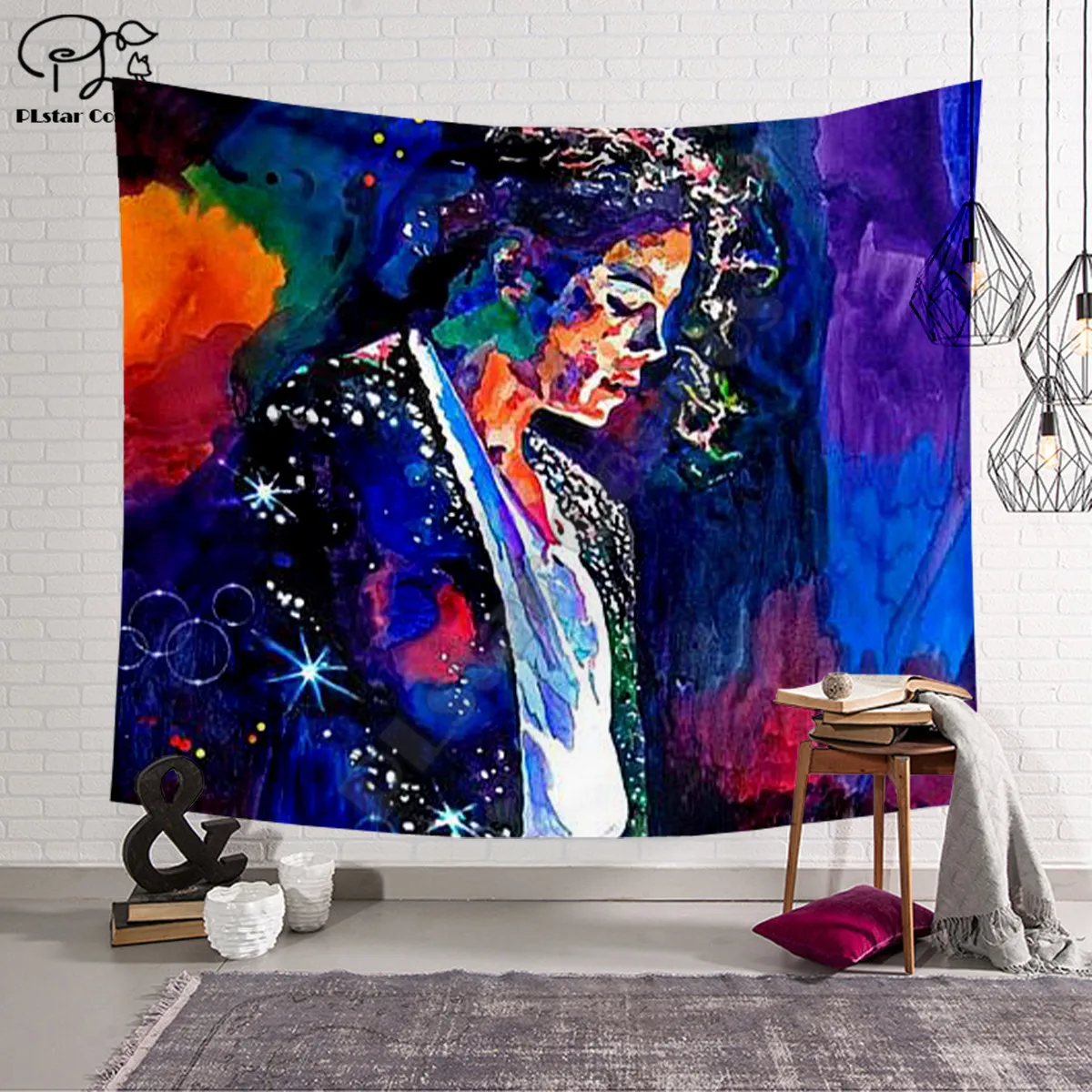 

PLstar Cosmos Tapestry Michael Jackson 3D Printing Tapestrying Rectangular Home Decor Wall Hanging style-3