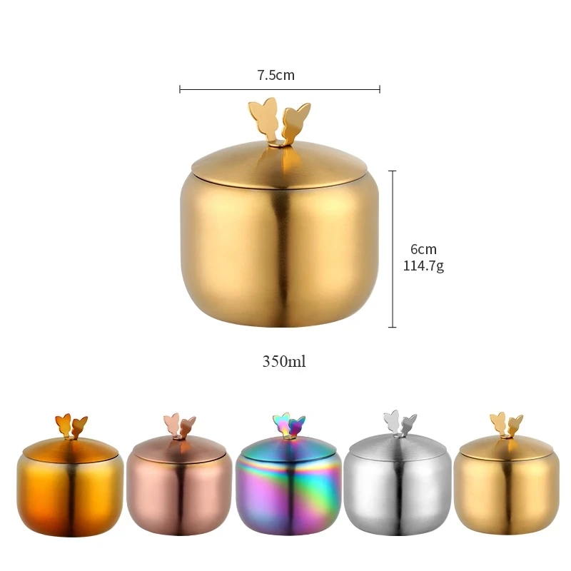 

Jars For Spices Gars Set Salt And Pepper Shaker Stainless Steel Round With Lid Seasoning Bottle Storage Kitchen Accessories