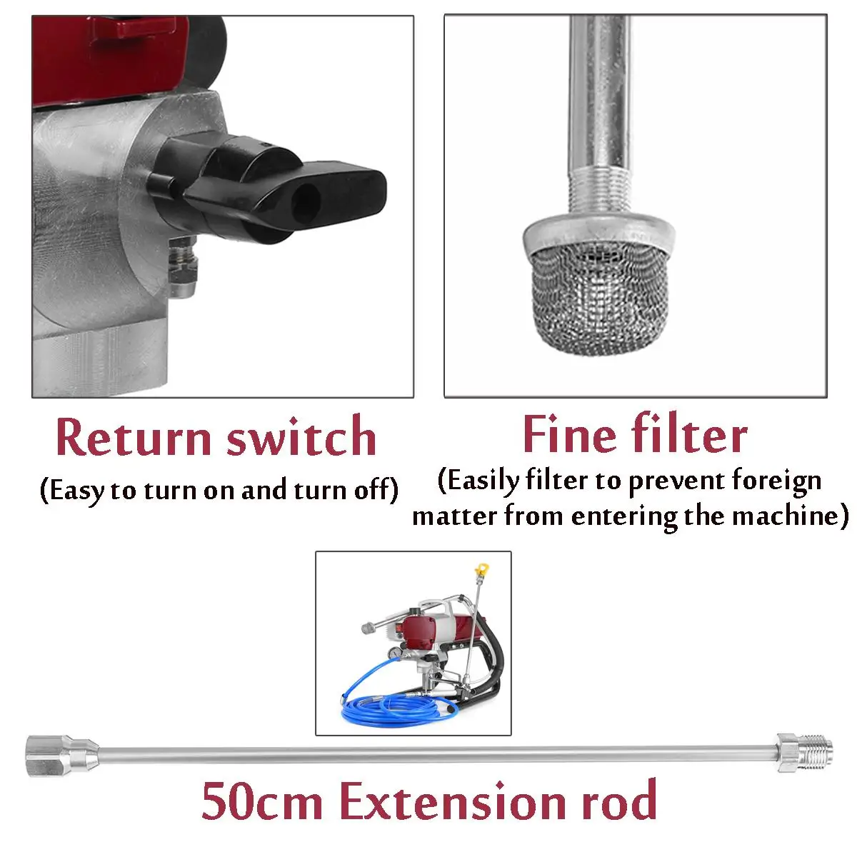 

Mensela 1800W Spray Gun High-pressure Airless Spraying Machine Professional Airless Airless Paint Sprayer Painting Machine Tool