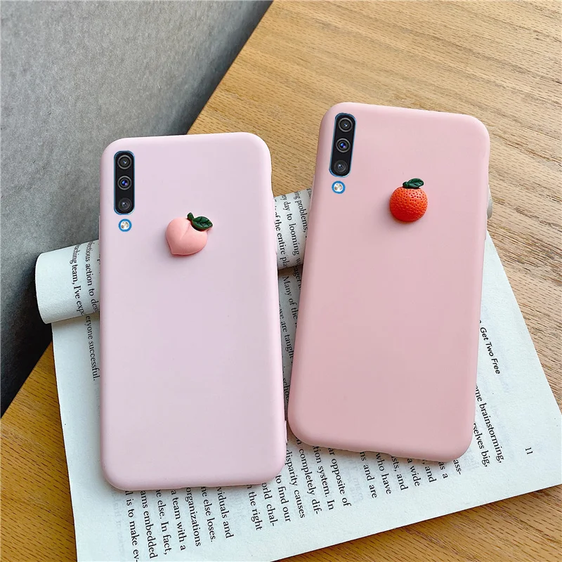 3D фрукты персик виноград силиконовые чехлы для samsung Galaxy A50 A20 A30 A60 A70 A20E A10E A80 A10S A20S M10 M20 M30S крышка