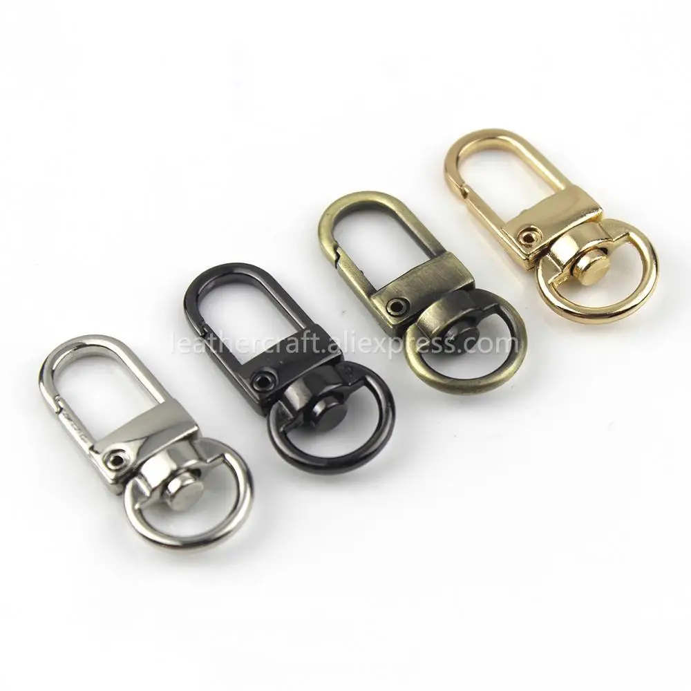 Metal Swivel Eye Snap Hook Trigger Lobster Clasps Clips for Leather Craft Bag Strap Belt Webbing Keychain