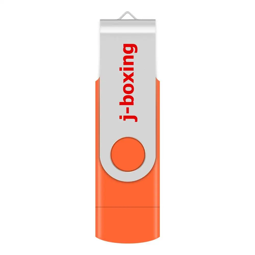 J-бокс OTG USB флэш-накопитель 64 ГБ 32 ГБ 16 ГБ 8 ГБ Флешка металлический поворотный USB 2,0 карта памяти для Android телефона ПК Macbook оранжевый