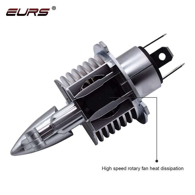 EURS 2 шт. истребитель H4 светодиодный лампы 12V 24V 6500K 5800LM Высокий Низкий Луч света
