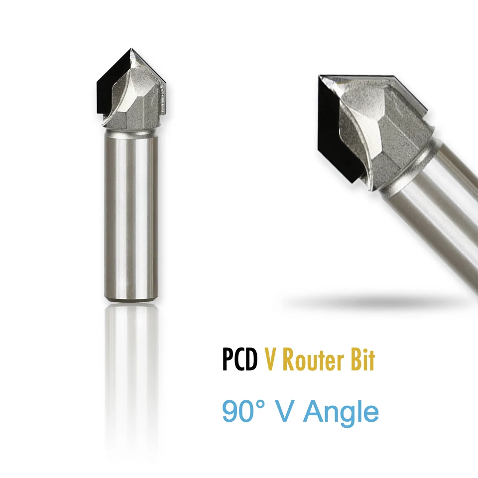 

LivterDiamond Router Bit 1/2 Shank 90 Degrees T Slot Tools Cabinet CNC PCD Wood Cutter For Furniture Solid Wood Plywood