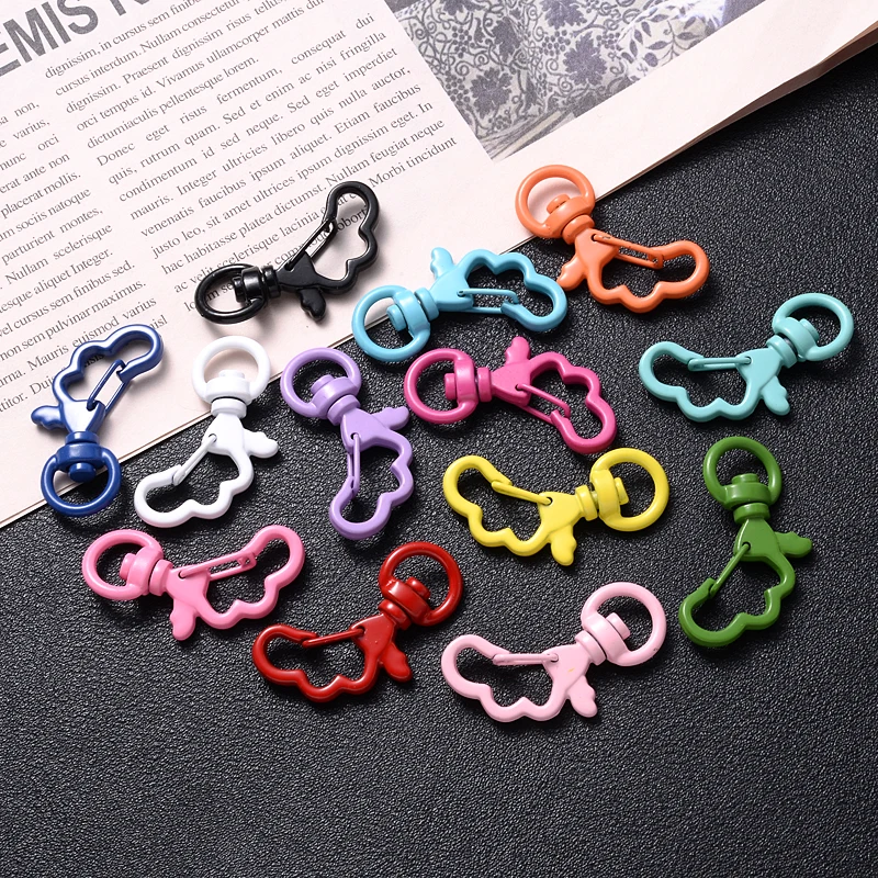 

10Pcs/Lot Metal Buckle Snap Hook Charm Cloud Shape 21x34mm Lobster Clasp End Connectors For Keychain Bracelet Jewelry Making