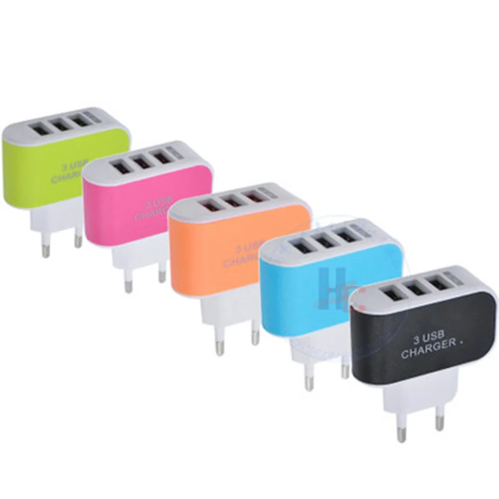 Лучший Простой тройной USB-порт для ЕС телефона планшета 5 В 3 А новый стильный
