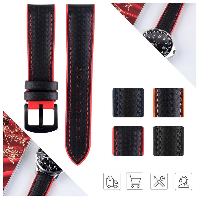 Резиновый ремешок для часов 20 мм 22 браслет Tissot PRC Planet Ocean 600 силиконовый спортивный