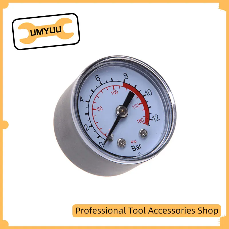

UMYUU 0-12Bar / 0-180PSI Air Compressor Portable Pneumatic Hydraulic Fluid Pressure Gauge Spare Parts for Compressors
