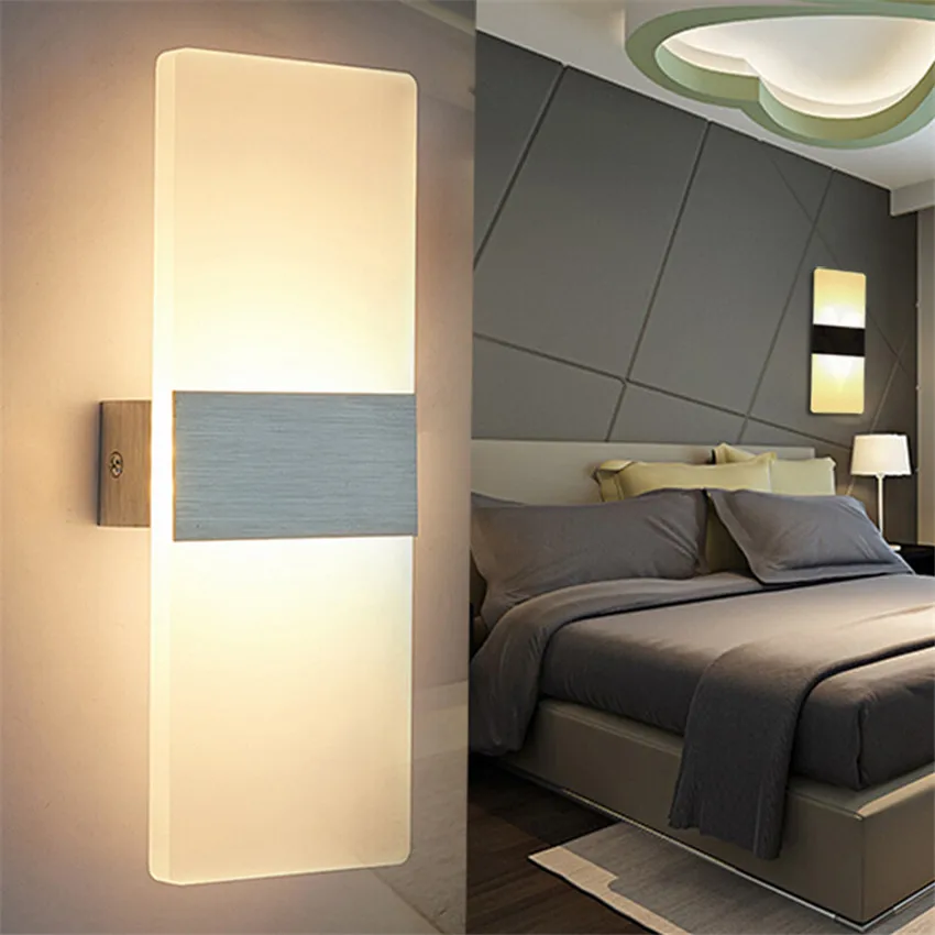 Светодиодный акриловый настенный светильник прямоугольное бра для гостиной