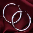 Женские серьги-кольца из серебра 925 пробы, 5 см
