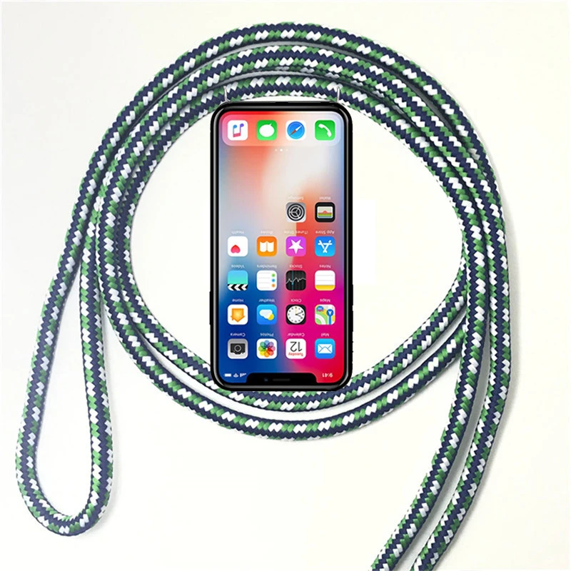6Green-White Чехол для телефона с ожерельем крестообразный канат для BQ Aquaris C V VS X5 Plus U U2 Lite M5 X X2 Pro Чехол с плечевым ремнем - Цвет: 6Green-White