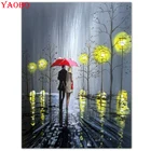 Уличный пейзаж, алмазная живопись, абстрактная живопись, 5d Алмазная мозаика, вышивка, пара зонтиков, 3d полный квадратный круглый декор,