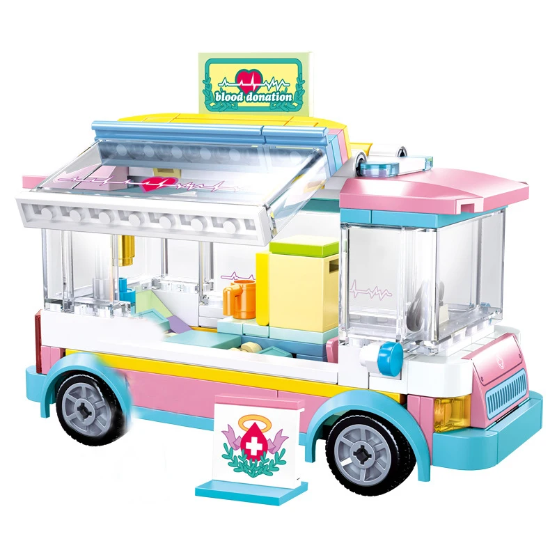 

QWZ New Friends Girl City Car Building Blocks Heartlake Hospital Helicopter Figures Bricks Toy Girl For Children Christmas Gift