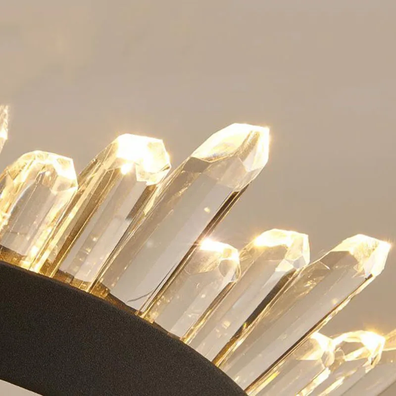 

New Modern Crystal Chandelier Contemporary Chandeliers Lamp for Bedroom Dining Room LED Black Lighting AC 110 V-260 V