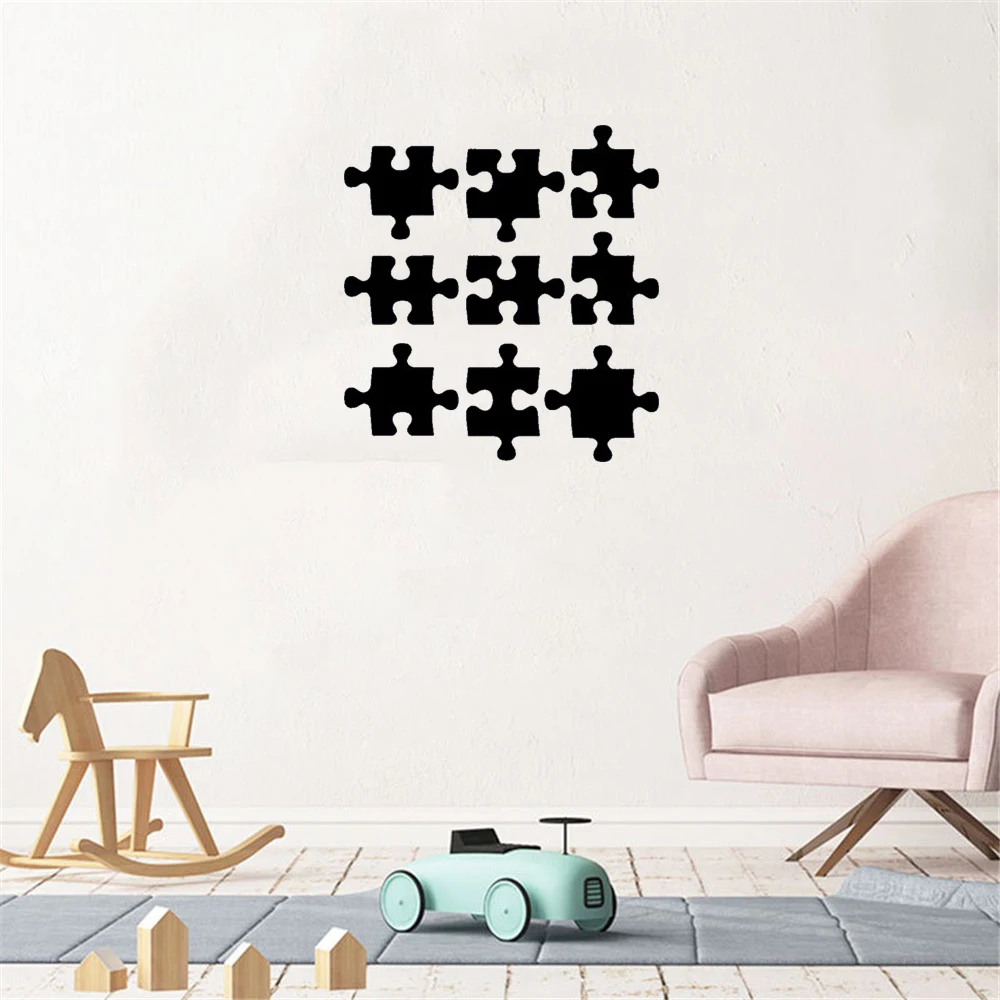 

Modern Puzzle Pattern Wall Stickers Autism Wall Decal For Kids Rooms Playroom Nursery Room Vinyl Art Mural SY67