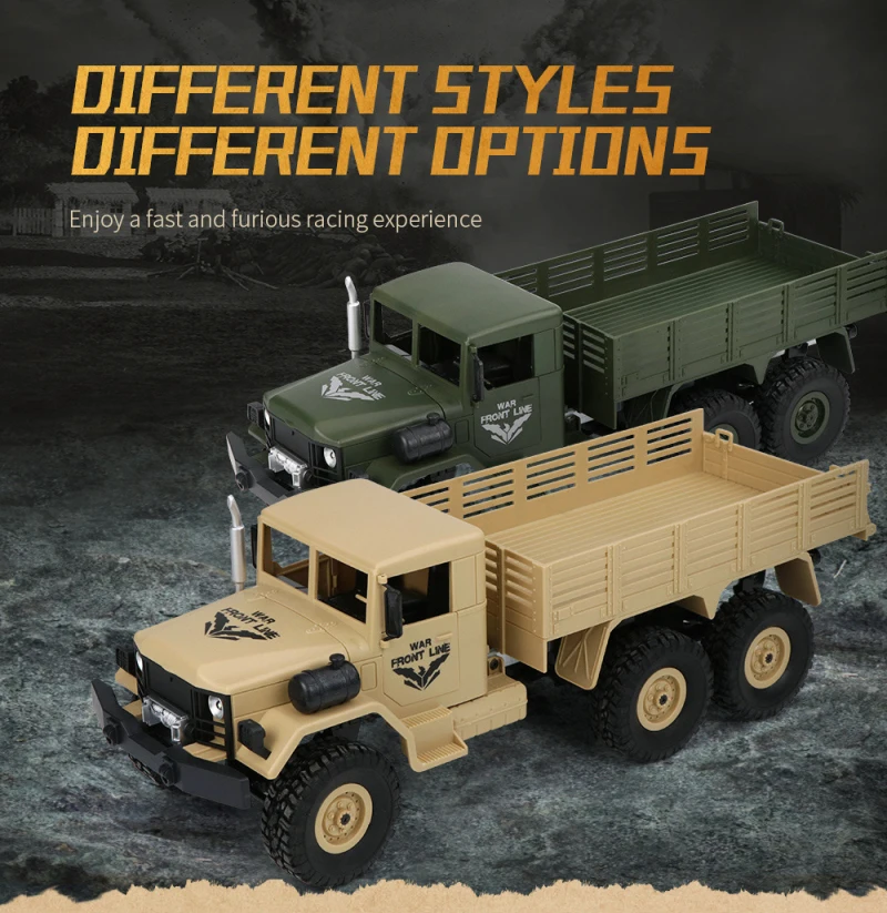 Электрический подарок для мальчика пульт дистанционного управления 4x4 RC Monster Military Car1: 16 езды на автомобиле Рок Гусеничный внедорожный RTR Радиоуправляемая машина
