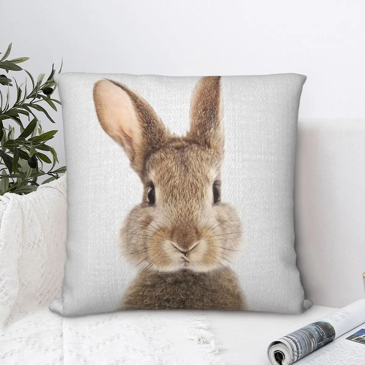 

Rabbit Throw Pillow Case Cushion For Home Sofa Chair Decorative Hug Pillowcase