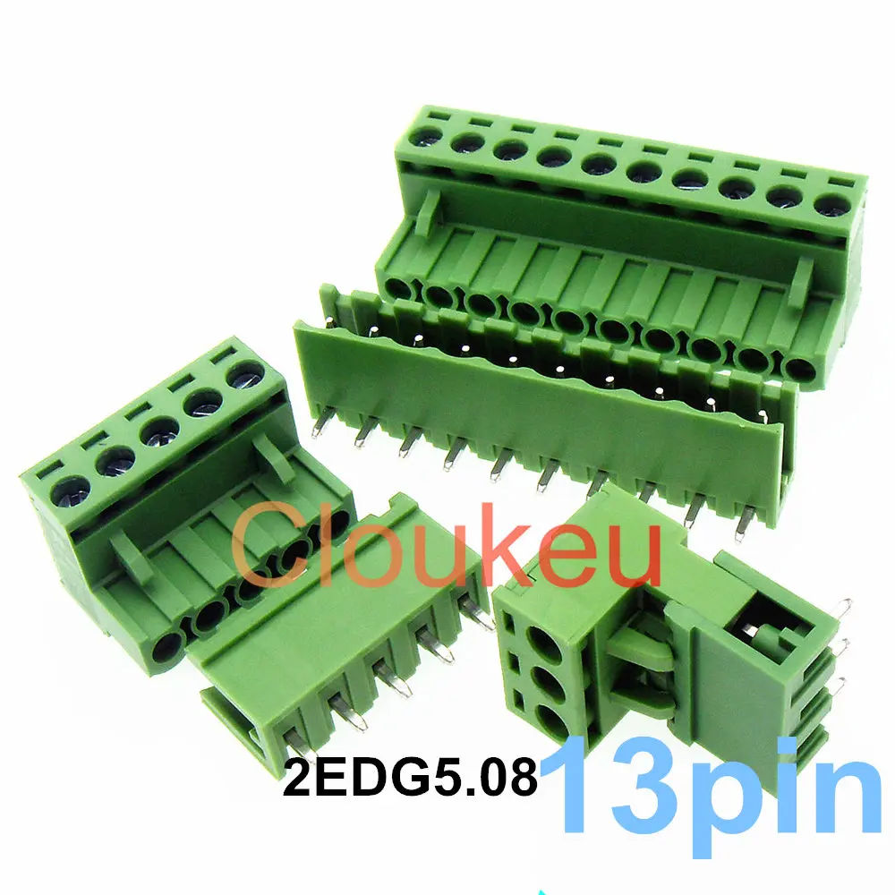 2EDG-5.08 13Pin Straight/Bend Plug Socket Connecting terminal Green Connector 5.08mm 2EDGK/V/R/C 13p | Обустройство дома