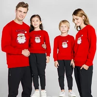 high quality christmas family match sweaters women santa claus adult kids mom and daughter elk sweaters xmas sweatshirt outfits