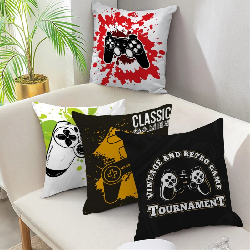 

Cartoon Decorative Throw Pillows Abstract Game Controller Game Keyboard Mouse Printing Pillowcases for Living Room Bed Sofa
