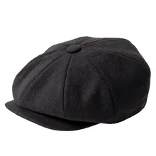 Jangoul Newsboy Caps Men 8 Panel Flat Cap Wool Blend Driving Hat Beret Male Herringbone Baker Boy Iv