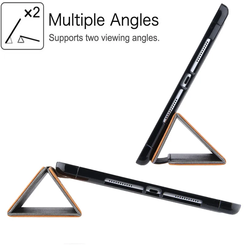 

For iPad 10 2 Case With Pencil Holder Tri-Fold Leather Back Cards Holder Smart Cover For iPad 10.2 9.7 iPad 8 7 6 5 Air 3 2 Case