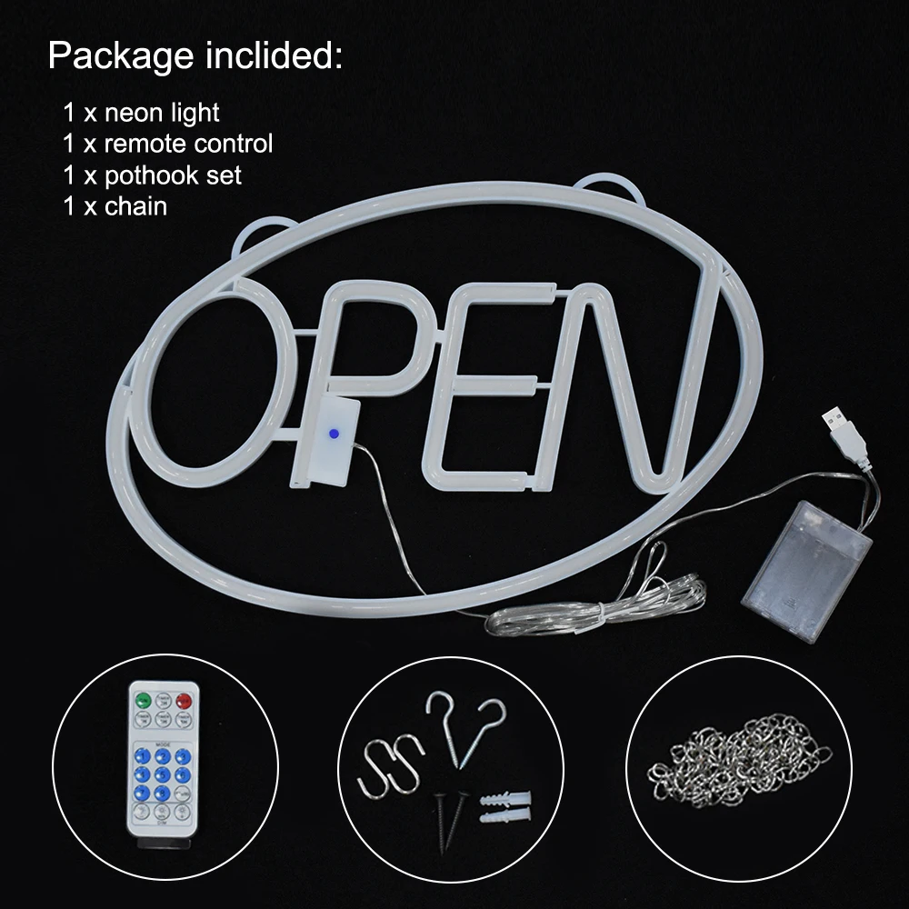 Светодиодная неоновая вывеска OPEN декоративная светодиодная светящаяся буква