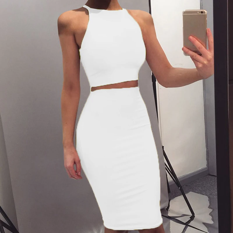 Базовая юбка-жилет Женский комплект высокая эластичная Сексуальная майка топы