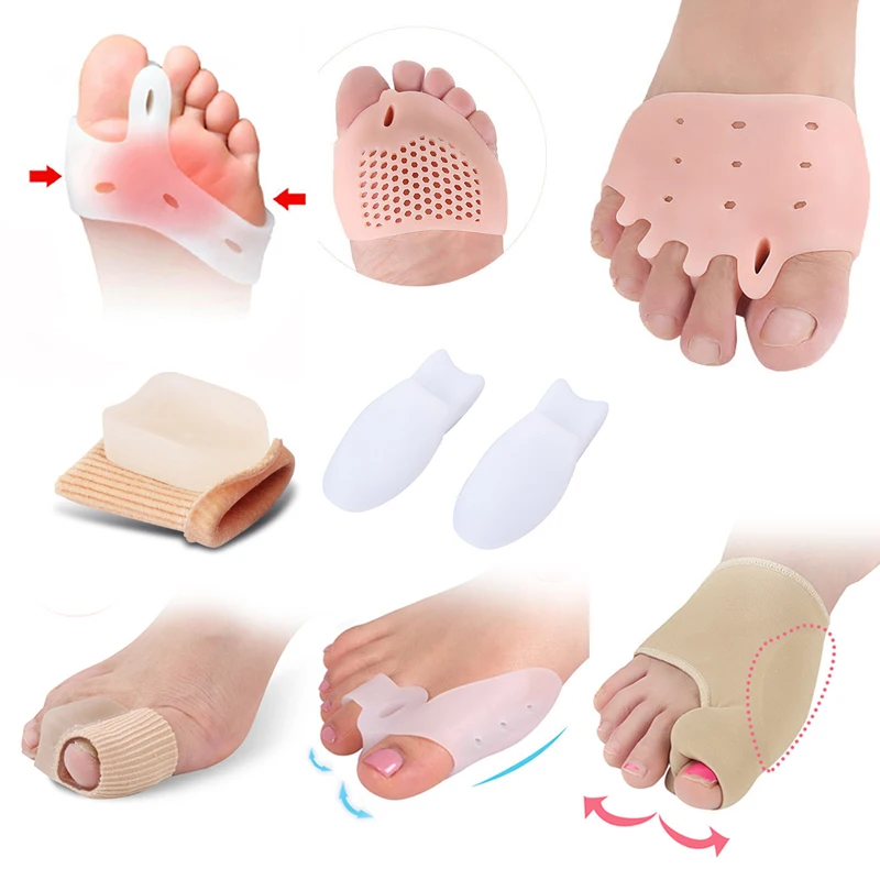 

10Pair Toe Corrector Orthotics Foot Care Bone Thumb Adjuster Correction Pedicure Socks Bunion Straightener Silicone Forefoot Pad