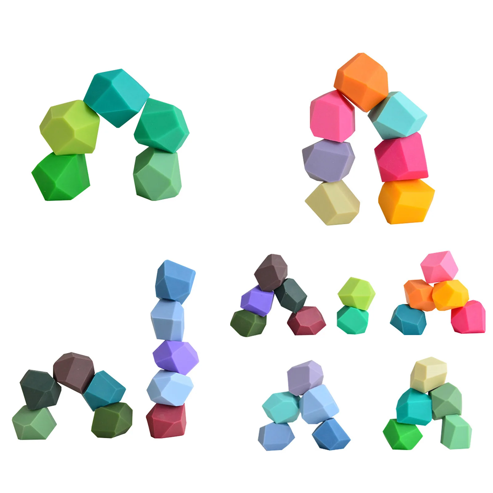 

Силиконовые балансирующие Многослойные камни, цветные деревянные камни, штабелируемые камни, строительный блок, игрушки Монтессори