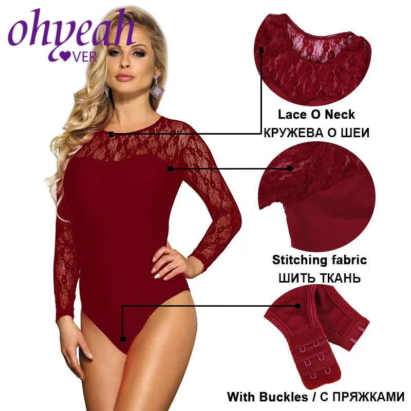 Женский комбинезон с длинным рукавом Ohyeahlover черный большого размера RM80372 |