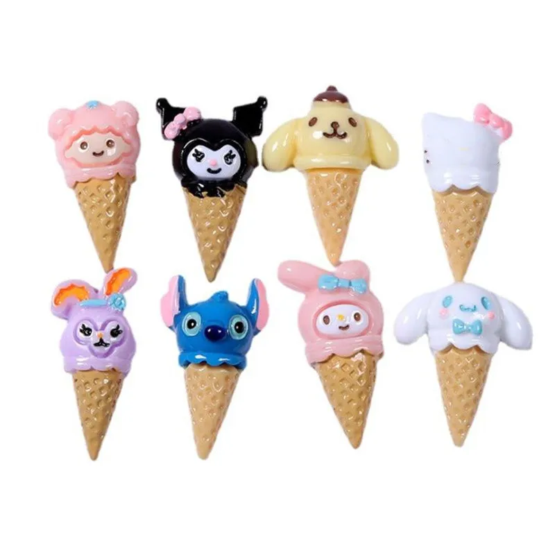 

JY02 15Pcs/Lot Japan Cartoon Ice Cream Resin Jewelry Cup DIY Accessories Milk Epoxy Mobile Phone Shell Patch 8Kinds KT5050