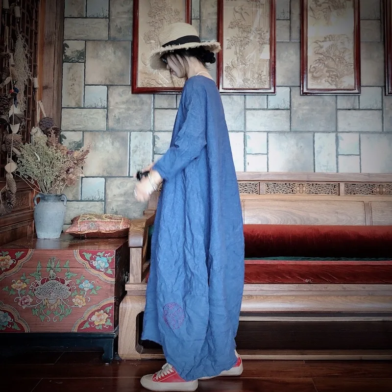 Женское свободное льняное платье с вышивкой женское винтажное d женские платья