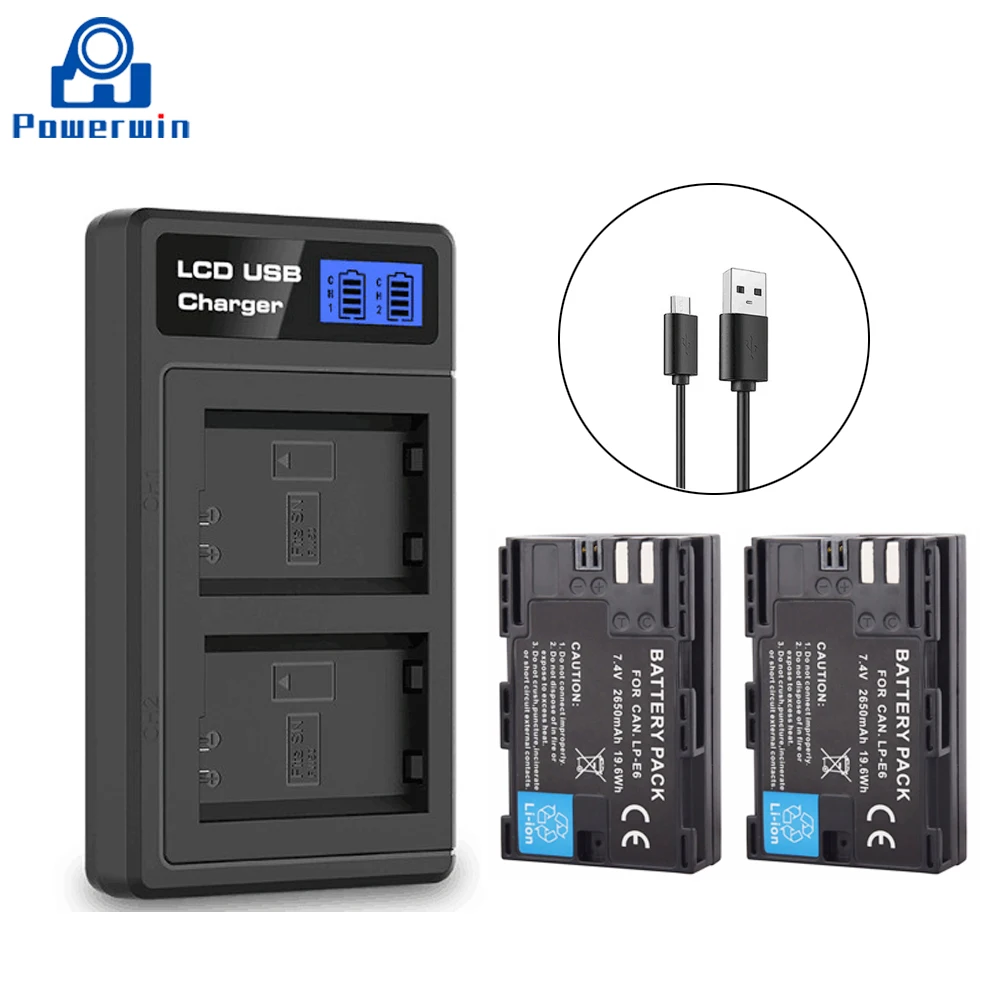 3 шт. 2650 мАч 7 4 В USB-зарядное устройство для Canon EOS 7D 60D 5DSR Mark II 5DS 5D III | Электроника