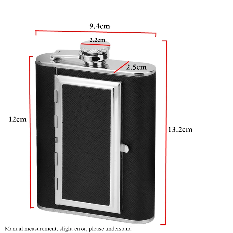 Портативная фляжка из нержавеющей стали многофункциональный чехол для сигарет