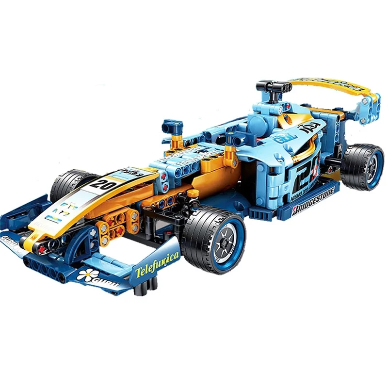 

511pcs Kaizhi KY1017 Mechanical Engineering Pull Back Formula Renault Modified Racing Model Building Block Toy Gifts
