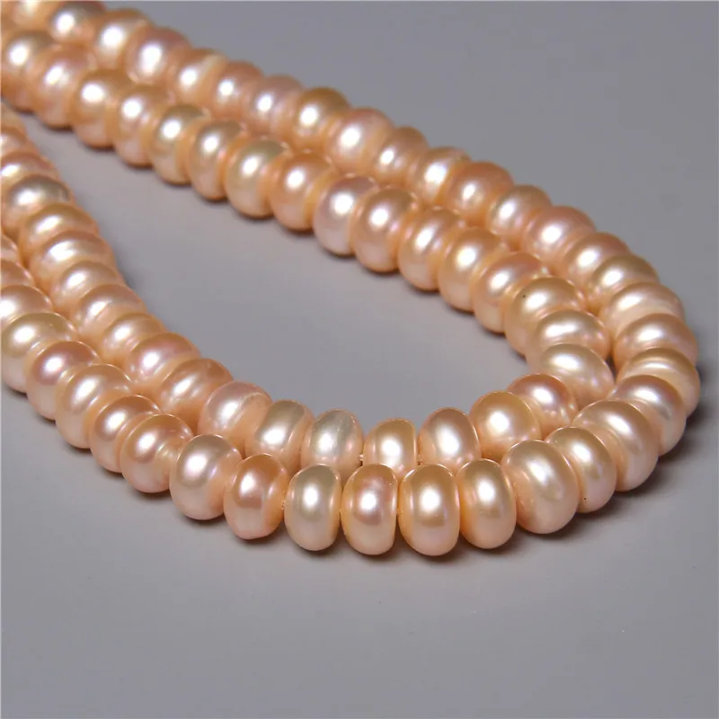 

8-9MM 100% Real Natural Pearl Bead Freshwater White Bread Pearl Loose Bead For Jewelry Making DIY Bracelet 14" Accessories Gifts