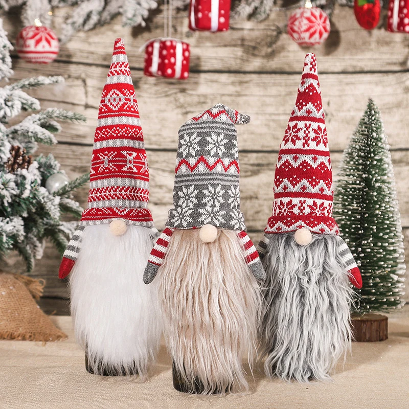 

Swedish Gnome Wine Bottle Covers Faceless Gnome with Long Beard Wine Bottle Decor Christmas Decoration Party Supplies