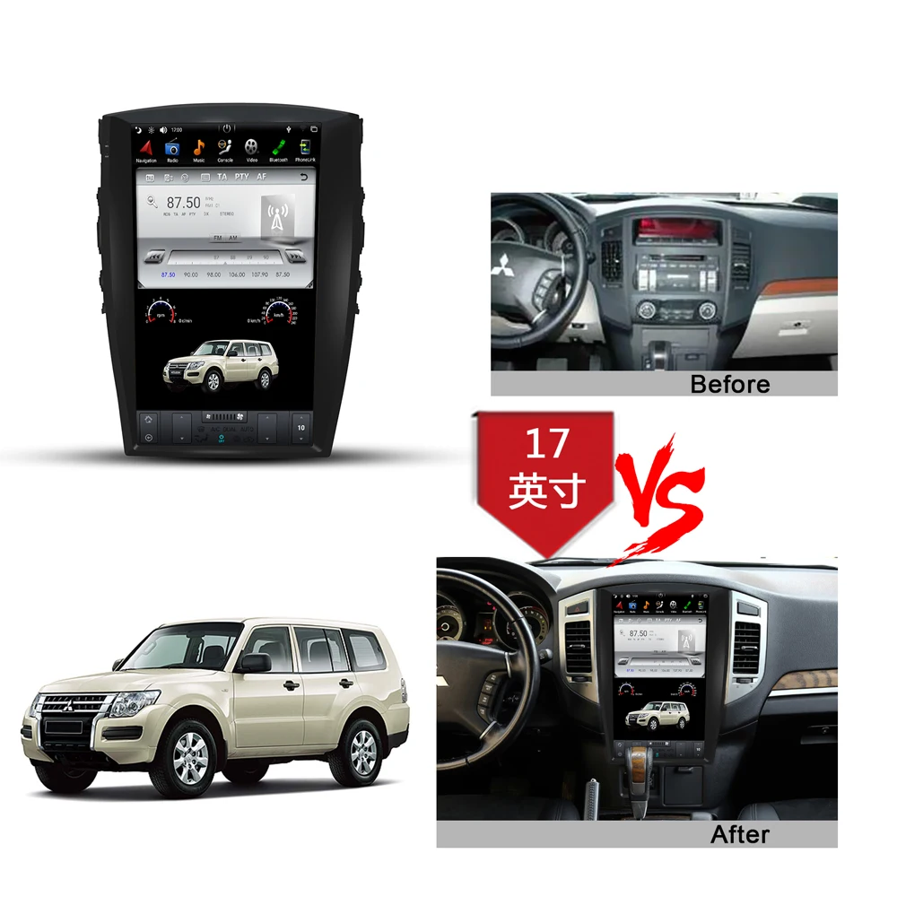 Автомобильная навигация GPS для MITSUBISHI PAJERO 2006-/Montero/Shogun Android Tesla Style Автомобильный радио-стерео мультимедиа-плеер.