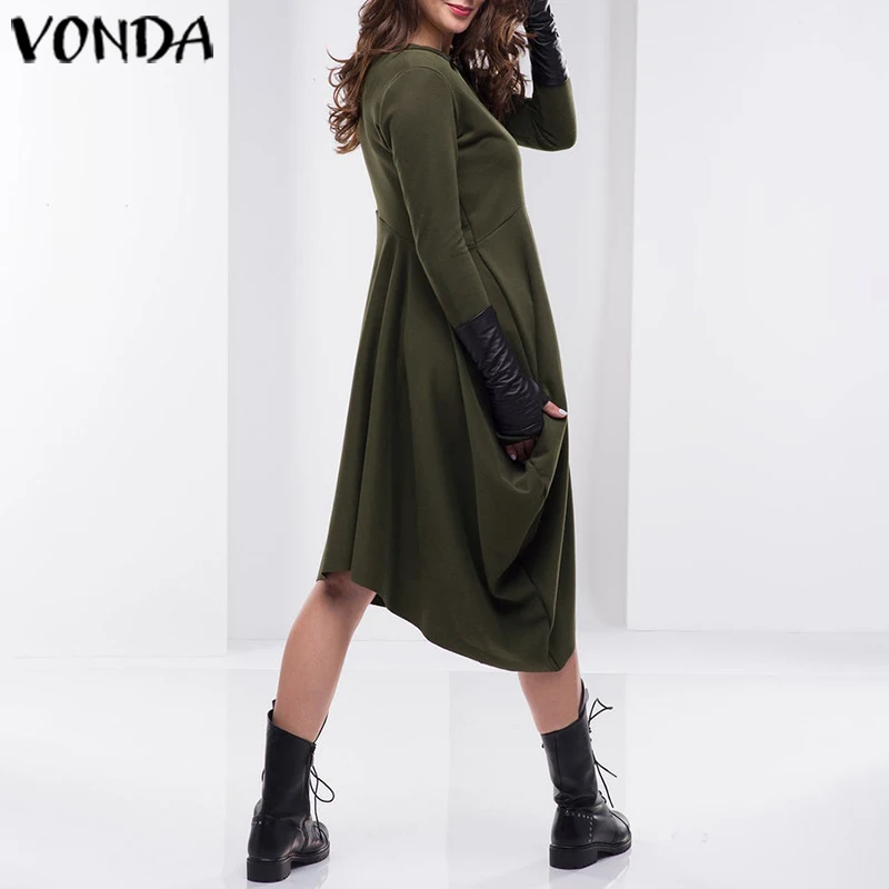 Женское платье-рубашка с длинным рукавом VONDA богемные вечерние платья большого